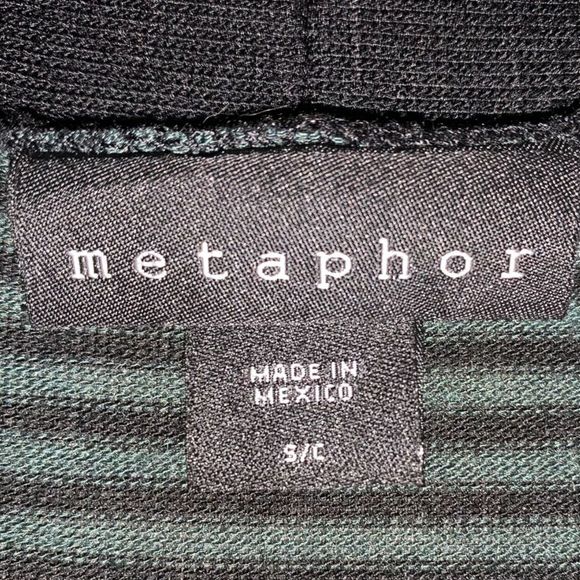 Metaphor Olive/Black Striped Open Front Cardigan S (H-012) - Picture 5 of 5